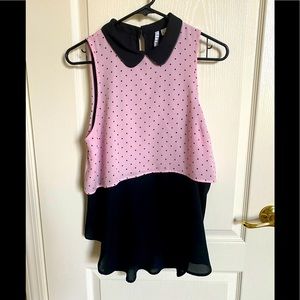 Elle Sleeveless peter pan collar blouse